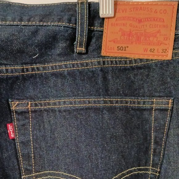 Levi's 501 Men's Straight Leg Jeans Blue 42W x 32L - Picture 4 of 4